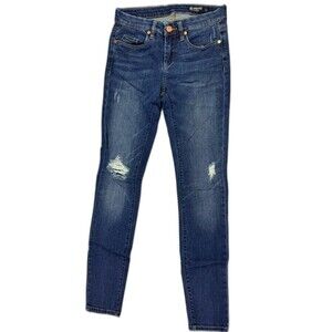 Blank NYC Size 26 Womens Jeans Skinny Distress Stretch Dark Wash Low Rise